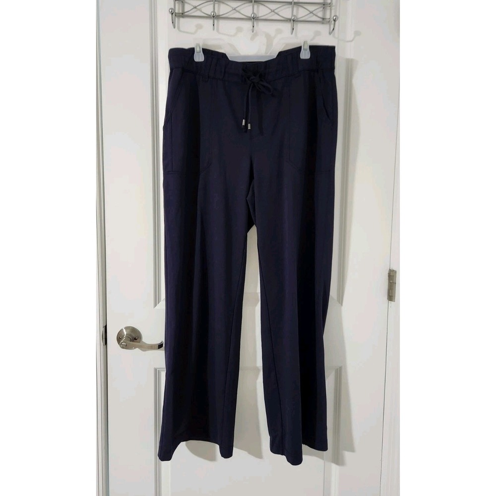 Democracy Women's Pull-on Blue Pants High-Rise Wide leg Pockets Size 1X